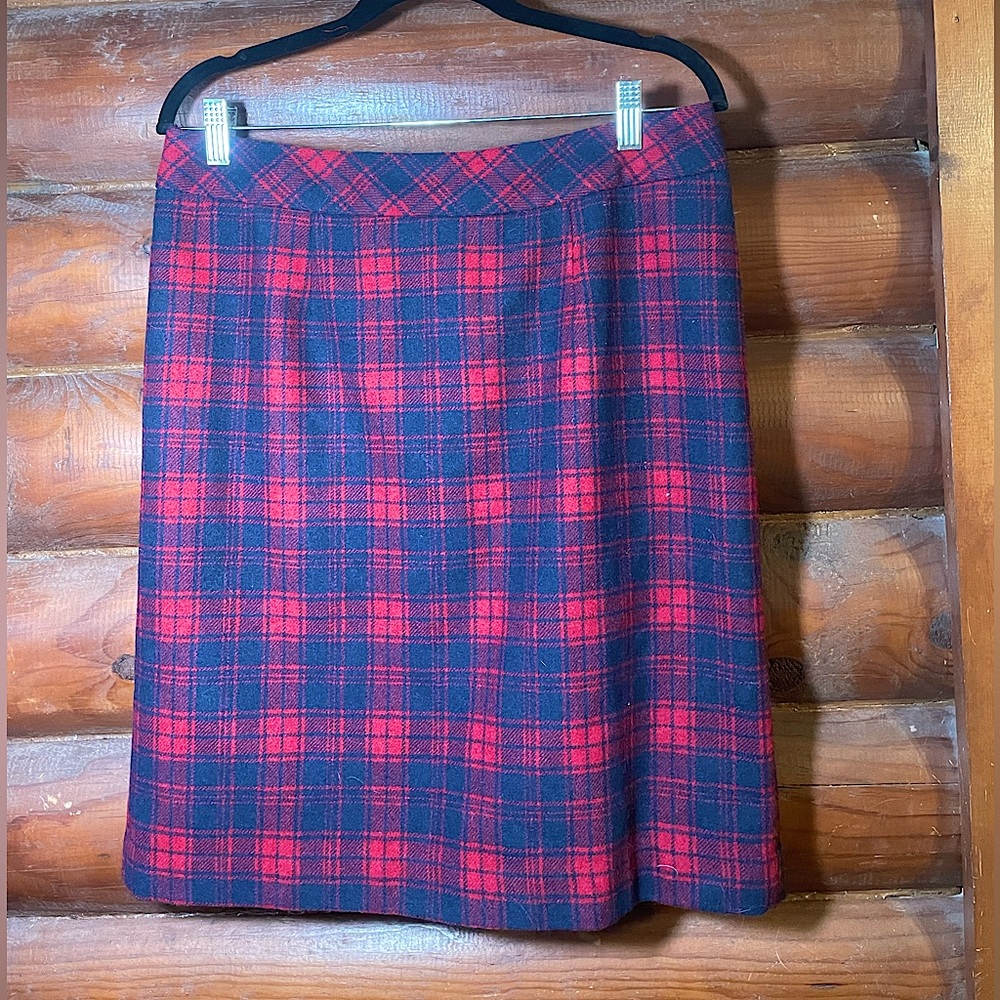 Chadwick’s Vintage Plaid Wool Pencil Skirt
